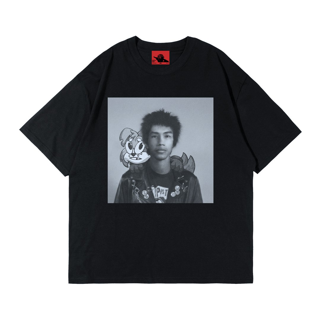 Dongker melankolia cover black 1 Dongker 'Melankolia Radikal - Cover' Black T-Shirt - Image 1